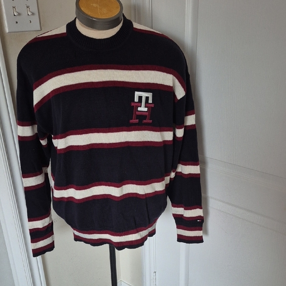 Tommy Hilfiger Men's Sweater - Navy, White, and Red - Picture 7 of 16